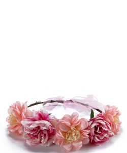 Bridal Party Festival Flower Headband HN320063 PEACH